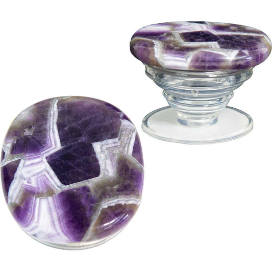 Amethyst Cell Phone Grip – Genuine Gemstone Holder for Protection & Style image 0