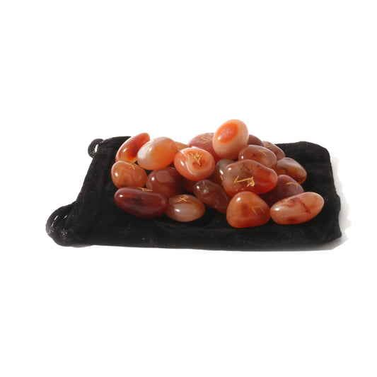 Carnelian Rune Stone Set | 25-Piece Divination Set image 1